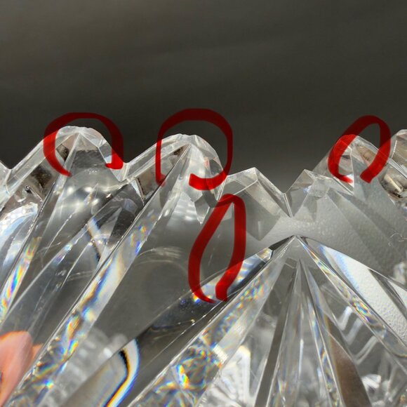 American Brilliant Period ABP Cut Glass Sawtooth Bowl Libbey 9” READ - Picture 11 of 16